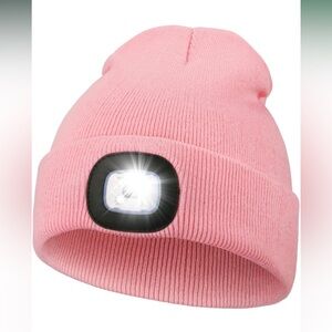 Unisex Hat with Light, USB Rechargeable‎ Hands Free Headlamp LED Beanie NWT